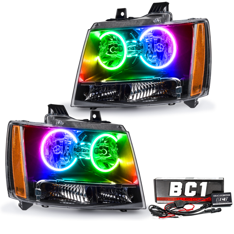 Chevrolet Tahoe Headlight Assemblies - ORACLE Lighting - ColorSHIFT w/ BC1 Controller - `07-`14 Chevrolet Tahoe Headlight Assemblies - ORACLE Lighting - ColorSHIFT w/ BC1 Controller - `07-`14